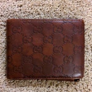 Gucci men's large leather wallet
